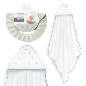 Estrella Luna Multicolore 1X1 MT. Ensemble Serviette de Bain et Bonnet pour Bébé Vert Design Accrocheur - Product Image 1