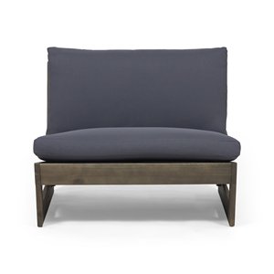 โซฟาไม้สักสีเทาเข้มในสวนกลางแจ้งที่หรูหราออกแบบอย่างมีสไตล์สำหรับเฟอร์นิเจอร์ในสวนลึก - Product Image 4