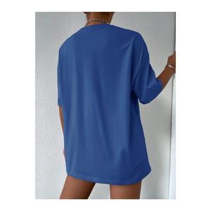 Maglietta Oversize Casual Boyfirend da donna stampata con faccia di cartone animato