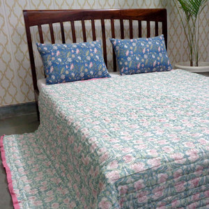 Latest Stylished Custom <b>Blanket</b> Indian Manufacturer Hand Block Printed Soft Cotton Voile Dohar Queen Size for Bulk Supply - Product Image 5
