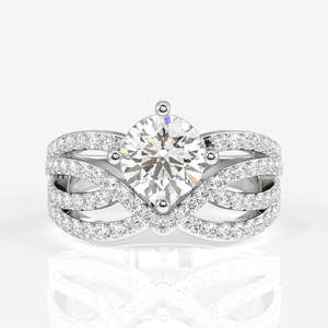 Round Cut Moissanite Diamond <b>Cocktail</b> <b>Ring</b> with 14k <b>Gold</b> Elegant and Luxurious Jewelry Accessory - Product Image 5