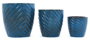 Pot de fleurs en céramique bleue émaillée de style américain moderne avec trou de drainage, écologique, pour jardin intérieur, vente en gros de pots de fleurs. - Product Image 6