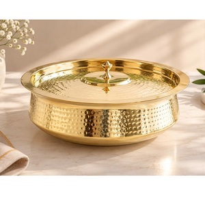 Durable Hammered Brass Biryani Handi With Stainless Steel Lining Round Cookware <b>Pot</b> For Stovetop <b>Cooking</b> <b>Pot</b> Biryani Handi - Product Image 4