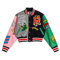 Desain Baru Jaket Varsity Kasual Wanita Berkualitas Tinggi Musim Dingin Custom Logo Bordir Patch Wol/Katun Bernapas