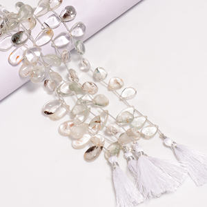 Perles en forme de poire en quartz Lodolite, pierre précieuse en quartz Lodolite, perles lisses fabrication de bijoux perles de pierres précieuses naturelles - Product Image 3