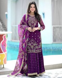 Costume indien pakistanais en mousseline lourde en Georgette de soie Salwar Kameez pour les fêtes d'été d'hiver directement du fournisseur en gros - Product Image 1