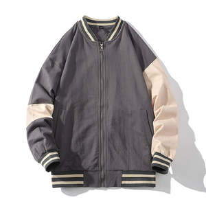 Manufacturer's New Winter Versity <b>Jacket</b> for <b>Men</b> Custom Zipper Coat Button Loose Simple Casual Style Versity <b>Jacket</b> - Product Image 2