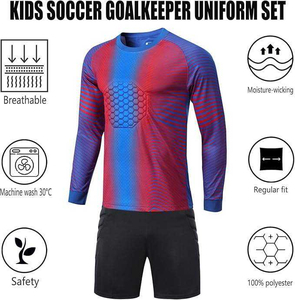 Adult Men's Soccer Goalkeeper Jersey Set Long Sleeve Guard Uniform Shorts <b>Knee</b> <b>High</b> Socks Quick Dry Team Kit - Product Image 6