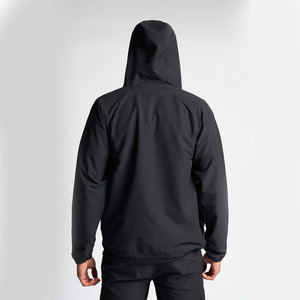 Jogger simple de couleur noire, avec cordon de serrage et capuche de haute qualité, ensemble de survêtements 2 pièces pour hommes - Product Image 5