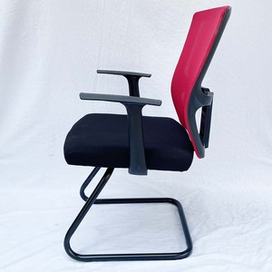 Silla ergonómica roja con reposabrazos desmontables, respaldo de malla y reposacabezas ajustable - MFW15QR - Uso doméstico - Espuma y tela - Plegable - Product Image 4