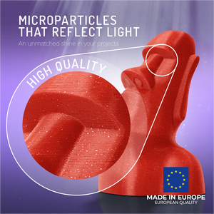 Filament WINKLE PLA HD à paillettes 1,75 mm 1 kg pour imprimante 3D, vente en gros, finition FDM, impression facile, sans déformation, fabriqué en Europe, 0,05 mm - Product Image 2