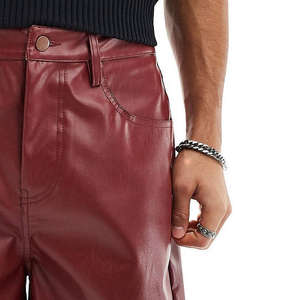 Pantalones cortos informales Vintage con cordón de cintura media transpirables de algodón negro genuino hechos a mano para hombre - Product Image 4