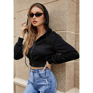 Sweat-shirt à capuche surdimensionné léger de haute qualité pour femmes, dernier style, fermeture éclair, avec logo personnalisé - Product Image 1