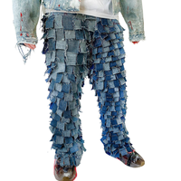 Fabricants de jeans sur mesure, jeans évasés à patchs pour hommes