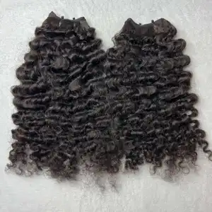 Vietnam rambut mentah manusia alami bergelombang, Birma keriting, keriting Kinky i-tip/klip dalam ekstensi rambut 100 buah Per 100 Gram