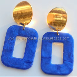 Pendientes de gota de moda elegante para mujer con colgante cuadrado colorido joyería de diseño Acrílico - Product Image 4