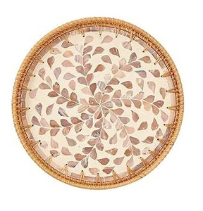 ถาดเสิร์ฟหวายเป็นมิตรกับสิ่งแวดล้อมทันสมัยทำด้วยมือปรับขนาดและรูปร่างได้ไม้ธรรมชาติสำหรับบ้านโรงแรมร้านอาหาร - Product Image 1