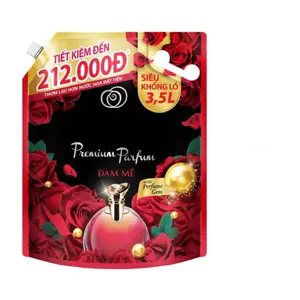 Downyy织物柔软剂优质Parfum Passion 3.5l x4袋，一次性冲洗水，批发越南制造的织物柔软剂