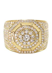 Bague de luxe pour homme en or 10K 14K 18K Bague Hip Hop tendance VVS Lab Grown Full Diamond avec Alphabet arrondi Bijoux fantaisie Cadeau - Product Image 4