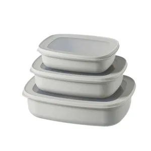 <strong>Set</strong> of 3 <strong>Microwave</strong> and Freezer Portable Fridge Food Bento Storage Box With Lid - Product Image 1