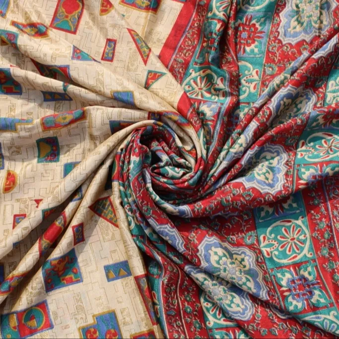 Индийское Шелковое Сари из смешанного винтажного Шелкового Сари для женской одежды