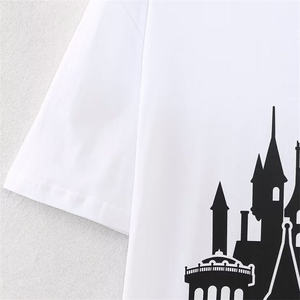 T-shirts pour femmes personnalisés de haute qualité, respirants, à col rond, design multicolore, 180gsm, broderie en coton - Product Image 5