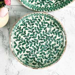 Plateaux de service en nacre bleue en gros pour hôtels et restaurants, plateaux en os incrusté, articles de cuisine, décorations indiennes, artisanat - Product Image 6