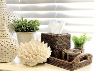 Merveilleux plateau de service en rotin bambou, plateau décoratif fait à la main pour table de rangement, décor de maison de ferme - Product Image 4