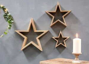 Adornos de madera en forma de estrella de estilo minimalista moderno, orden a granel, decoraciones de mesa para decoración de madera para el hogar para aniversario - Product Image 2