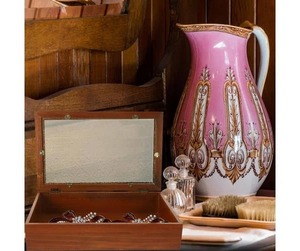 Premium Handmade Solid Mango Wood <b>Storage</b> Box Brass Inlay Decorative Glass Lid Jewelry Organizer Rings Necklaces Cosmetics - Product Image 3