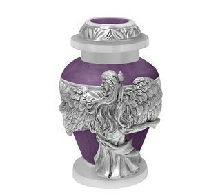 Ange de chagrin Urne souvenir violette Mini Memorial Custom Engraved Heart warming Ashes Tribute - Product Image 3