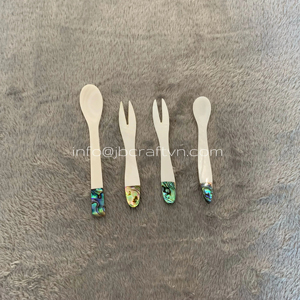 ENSEMBLE de cuillère en nacre, cuillère à caviar, couteau, fourchette taille 10cm fait main Vietnam - Product Image 1