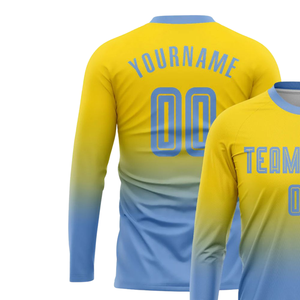 เสื้อฟุตบอลแขนยาวพรีเมียม ดีไซน์ไล่เฉดสี ระบายอากาศได้ดี ซับเหงื่อ เหมาะสำหรับการฝึกซ้อม การแข่งขัน และชุดทีม - Product Image 4