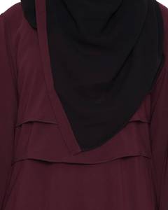 Nida Abaya สำหรับผู้หญิงเสื้อผ้ามุสลิมแบบดั้งเดิมปรับแต่งได้พร้อมผ้าพันคอปักลายสีน้ำตาลแดงพร้อมขนาดพิเศษยอมรับได้ - Product Image 5