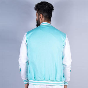 Fabricante de chaquetas universitarias, parches bordados de diseño personalizado, mezcla de cuero de lana, ropa de calle de moda de alta calidad, chaquetas con letras - Product Image 4