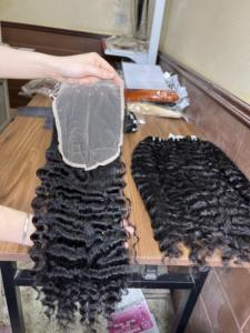 ขายส่ง4X1 4X4 5X5 2X6 13X4 Swiss HD เวอร์จิน100% มนุษย์ผมลูกไม้ปิดหน้าผากดิบเวียดนามผม - Product Image 5