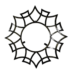 กระจกแต่งหน้าติดผนังสีทองสไตล์วินเทจของตกแต่งบ้านกระจกกรอบผนังรูปทรงไม่สม่ำเสมอทำจากไม้สำหรับบ้าน - Product Image 5