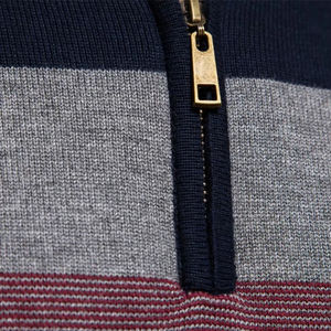 <b>Men's</b> High Quality 100% Cotton Half Zip Sweatshirt O-Neck Regular Sleeve Pullover Good Quality Zipper Front Logo - Product Image 5