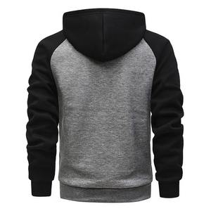 Printemps automne hommes veste à glissière polaire couleur correspondant sweats à capuche décontractés cordon poche zippée sweats hommes vêtements de sport manteaux - Product Image 5