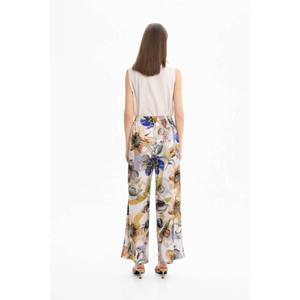 Pantalon cargo à jambes larges et taille haute avec dos élastique et tissu en mousseline respirant - Product Image 3
