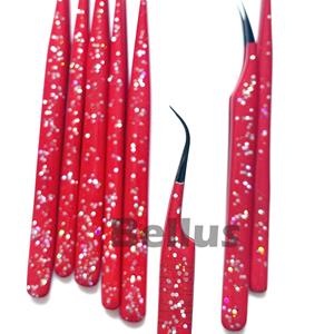 Pinzas de pestañas profesionales de acero inoxidable de alta calidad, herramientas de extensión de pestañas de volumen con logotipo personalizado, Etiqueta Privada - Product Image 5