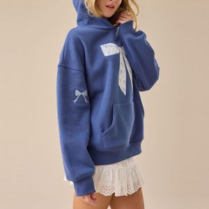 Nouvelle mode en gros, sweat-shirts pour femmes 100% coton, polaire épais, coupe ample, broderie de lettres, style streetwear, respirant, GK - Product Image 3