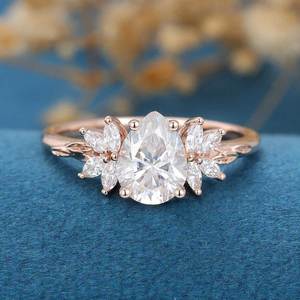 Bague de fiançailles et de mariage en moissanite taille poire de 1,2 carat, diamant de laboratoire, alliance fine romantique, bijoux de fête fantaisie pour femme - Product Image 2