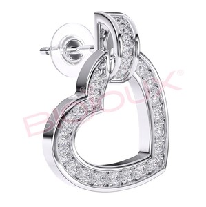 Biojoux BJT221 Montecarlo Heart 12mm Trendy Geometric Medical Steel 316L Hypoallergenic Stud <b>Earrings</b> Unisex Gift - Product Image 1