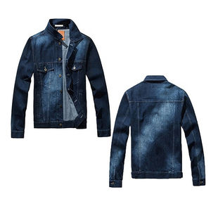 Veste en toile denim délavée d'hiver conception personnalisée en vente en gros 2025 veste denim délavée bleue couleur unie personnalisée OEM pour homme - Product Image 4