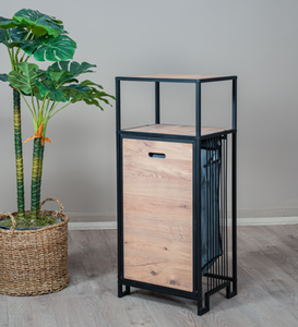 Panier à linge pour salle de bain, panier à vêtements sales, organisateur de salle de bain avec étagère à 2 niveaux, design moderne, corbeille à linge - Product Image 4
