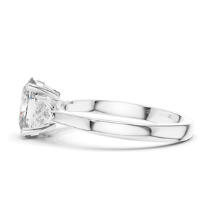 Bague de fiançailles à trois pierres en diamant de laboratoire ovale de 1,30 carat, clarté VVS-VS EF, or 18 carats, 14 carats, 10 carats et argent 925, rose - Product Image 4