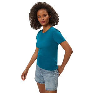 Venta al por mayor de las mujeres de gran tamaño 180gsm peso pesado Camiseta de algodón personalizado holgado Streetwear verano transpirable de secado rápido - Product Image 4