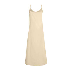 Beige Cotton Slip <b>Petticoat</b> <b>Dress</b> - Product Image 3