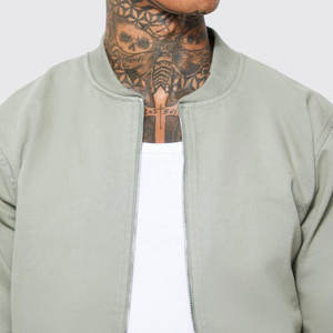 OEM/ODM personalizado Logo Bomber Varsity chaqueta hombres Casual ligero algodón Zip-Up vuelo chaqueta para hombre al por mayor Streetwear abrigo - Product Image 6